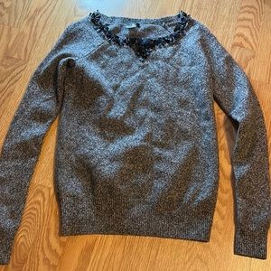 J Crew sweater sequins type collar size S EUC